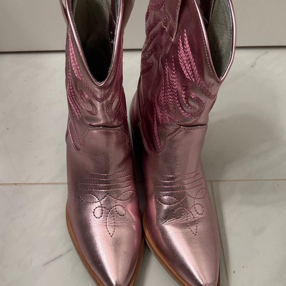 Soho Girls Metallic Pink Kids Boots
